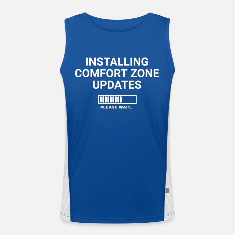 Installing Comfort Zone Updates Please Wait Men's Functional Contrast Tank Top 