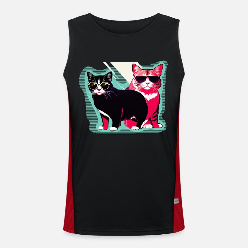 chats cool Débardeur respirant contrasté Homme 