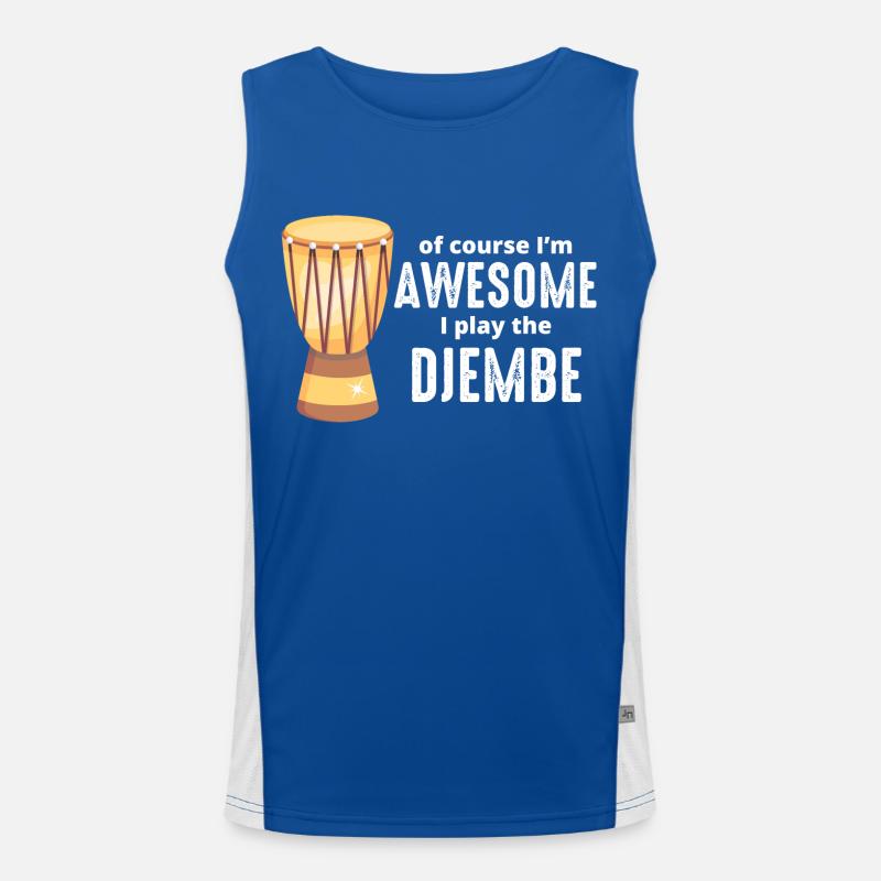 Djembe Player Drummer Music Drum Musician Men's Functional Contrast Tank Top 