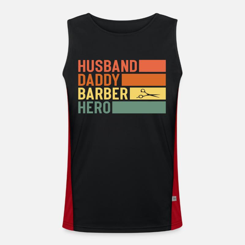 Husband Daddy Barber Hero Funktionelles Kontrast-Tank Top für Männer 