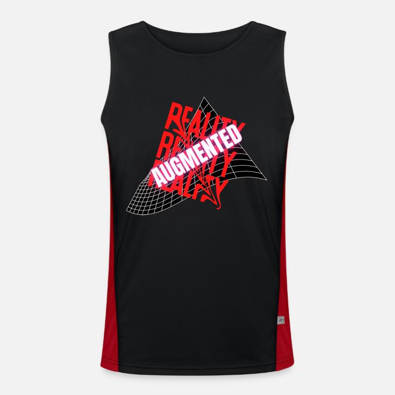 Reality Augmented Anamorphotisch Funktionelles Kontrast-Tank Top für Männer 
