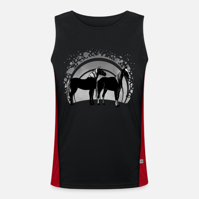 Pferde Funktionelles Kontrast-Tank Top für Männer 
