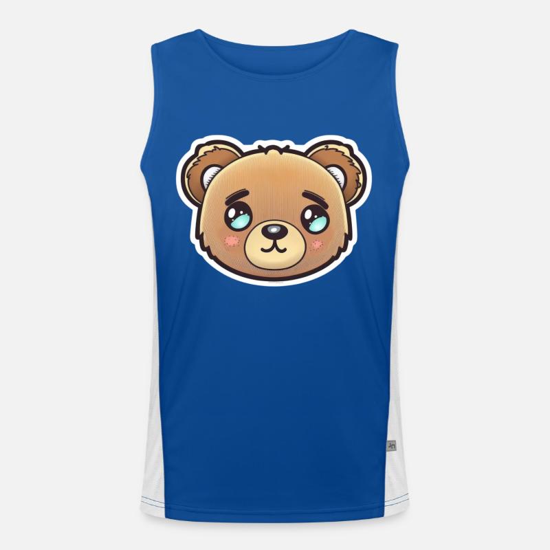 Cuddle alarm: Cute teddy bear Men's Functional Contrast Tank Top 