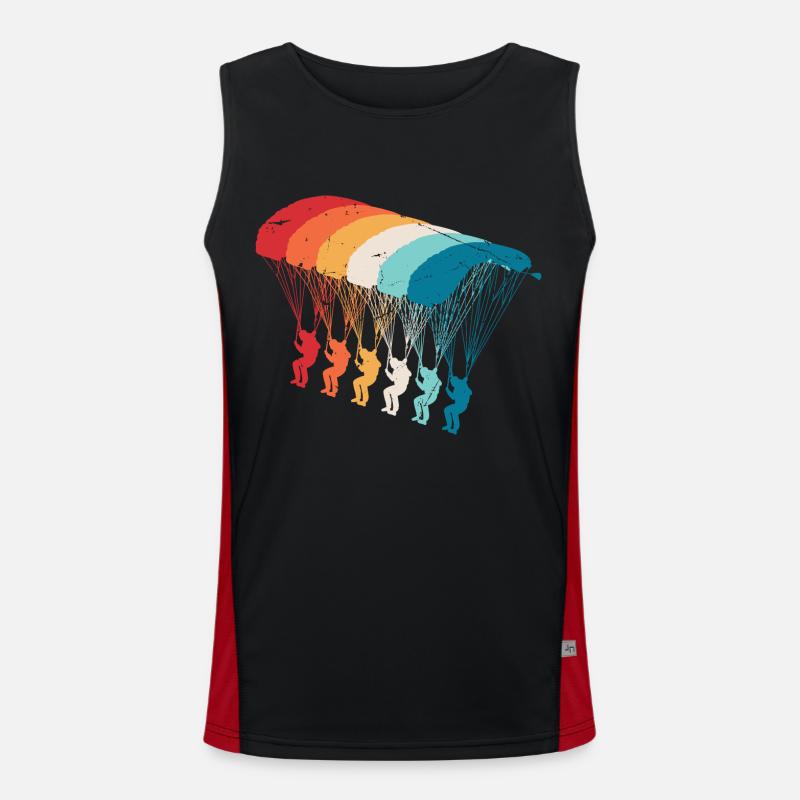 Skydive Evolution: Skydiver Design - Men's Functional Contrast Tank Top  - black/red