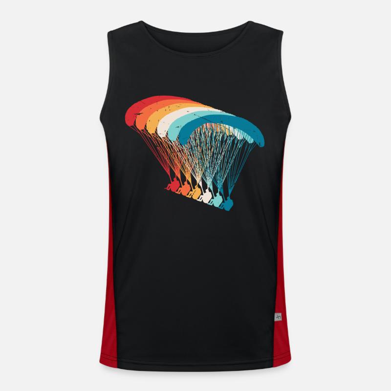 Skydive Evolution: Paraglider Design - Men's Functional Contrast Tank Top  - black/red