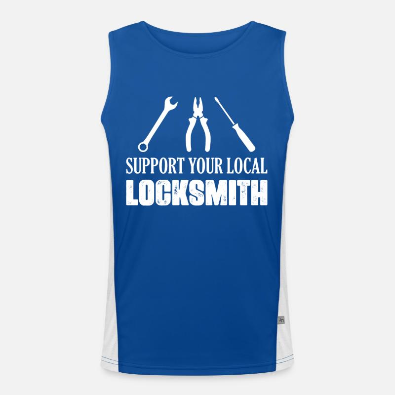 Support Your Local Locksmith Pick Locks Lockpicker Men's Functional Contrast Tank Top 