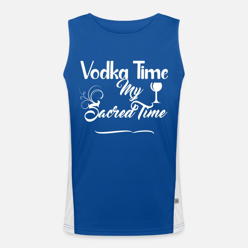 Vodka Time Design -Alcoholic Beverage Men's Functional Contrast Tank Top 