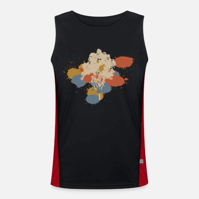 Tree Forest Colorful Nature Retro Men's Functional Contrast Tank Top 
