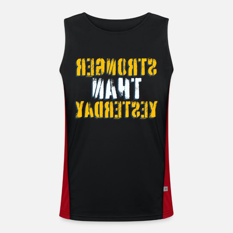 Stärker als gestern REVERSE Funktionelles Kontrast-Tank Top für Männer 