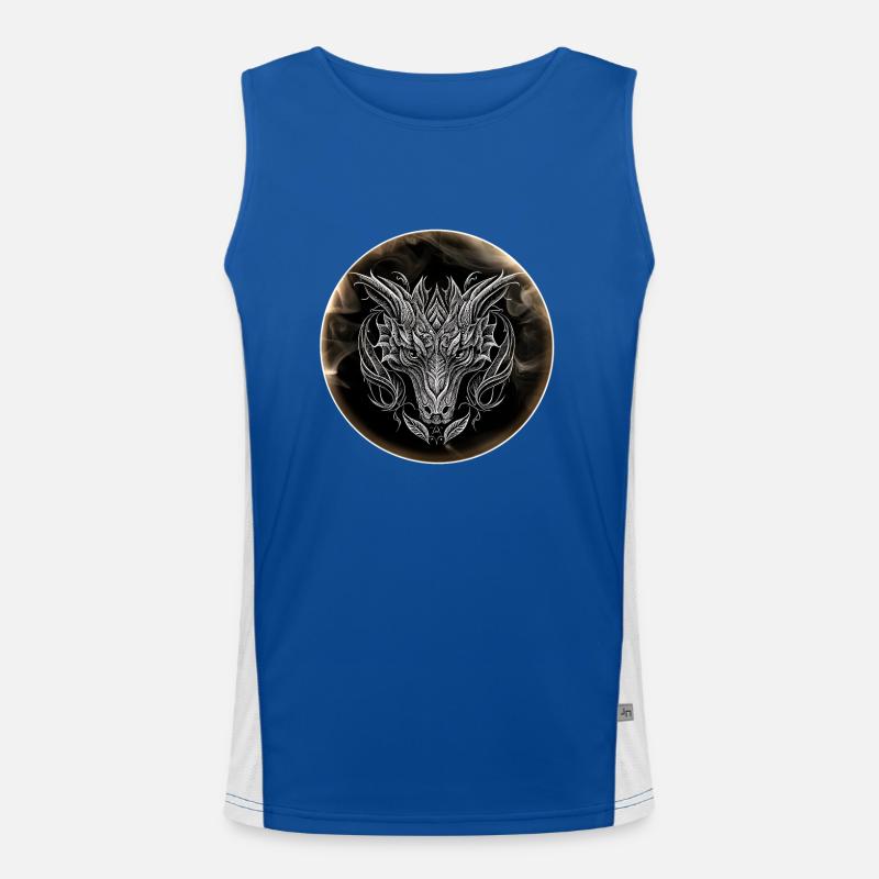 Abstrakter Drachenkopf in Ästhetik Abstract Dragon Funktionelles Kontrast-Tank Top für Männer 