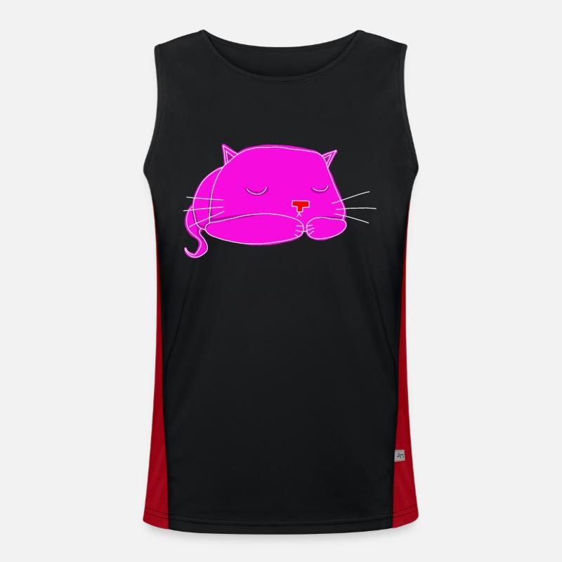chat endormi Débardeur respirant contrasté Homme 