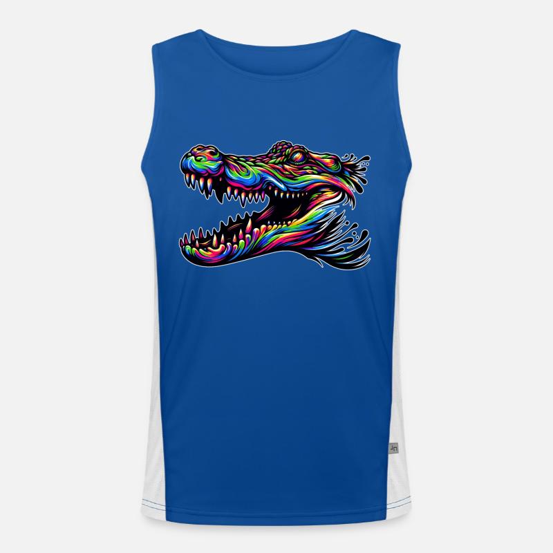Alligator, Crocodile Men's Functional Contrast Tank Top 
