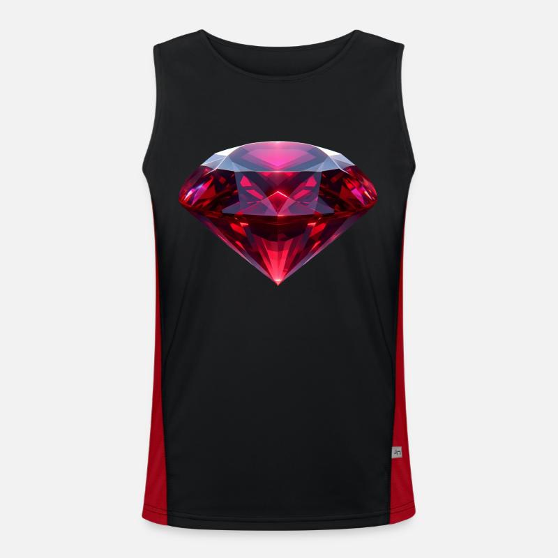 Reddish Ruby - Men's Functional Contrast Tank Top  - black/red