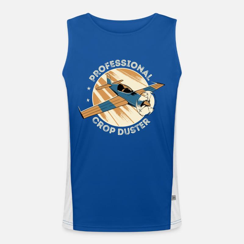 Professional Crop Duster Pilot, Aerial Men's Functional Contrast Tank Top 