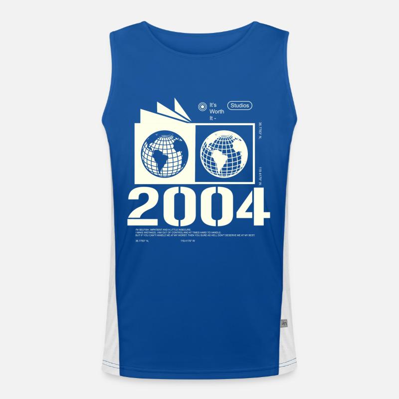 Vintage 2004 Retro Birthday Gift 2004 Men's Functional Contrast Tank Top 