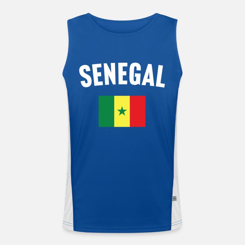 Senegal Flag Men's Functional Contrast Tank Top 