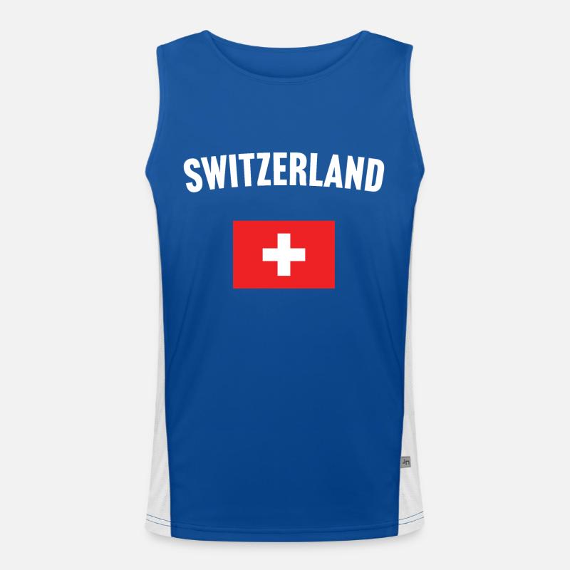 Drapeau suisse Débardeur respirant contrasté Homme 