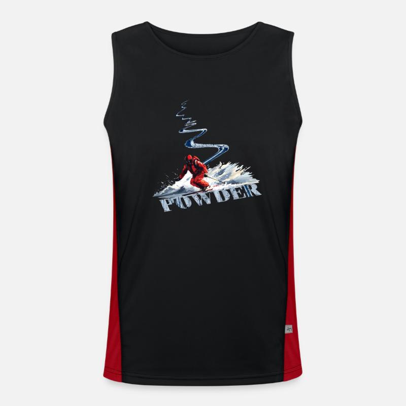 Downhill skiing Skiing Down - Men's Functional Contrast Tank Top  - black/red