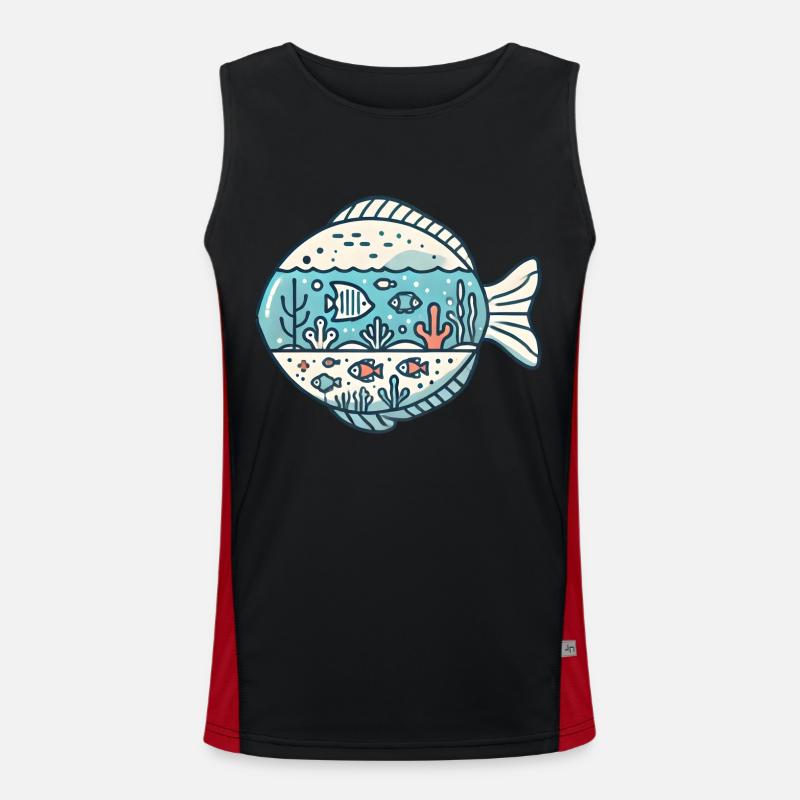 Fisch Funktionelles Kontrast-Tank Top für Männer 