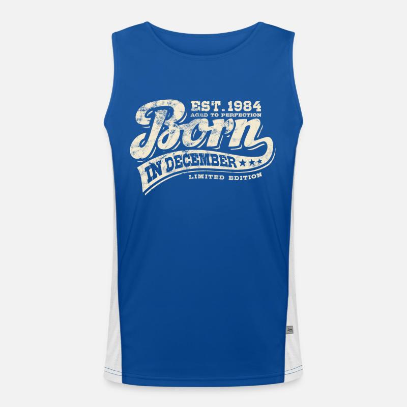 Born in December 1984 - Geburtstag - Geschenk Funktionelles Kontrast-Tank Top für Männer 