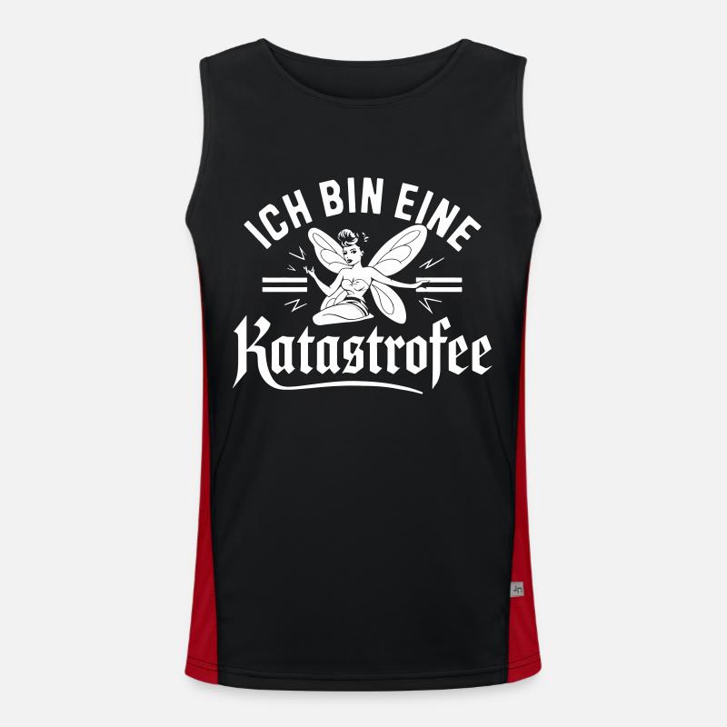 Ich bin eine Katastrophe - Men's Functional Contrast Tank Top  - black/red