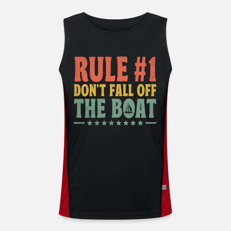 Regel # Fallen Sie nicht vom Boot Paddelboot Funktionelles Kontrast-Tank Top für Männer 