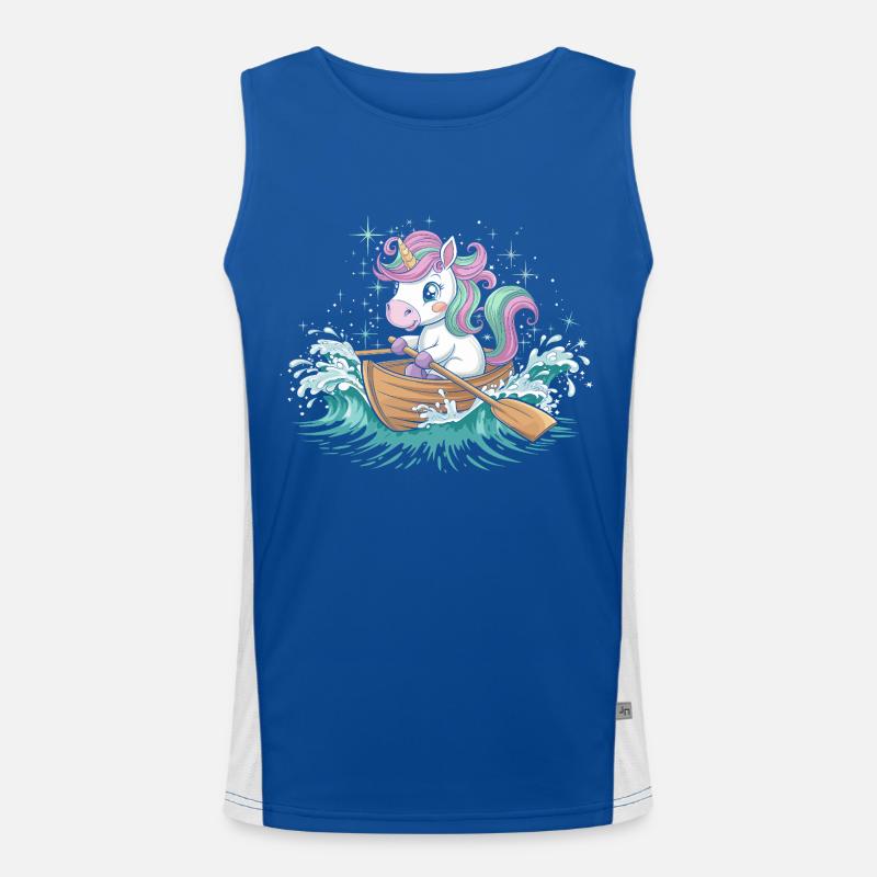 Ein Einhorn-Paddelboot Funktionelles Kontrast-Tank Top für Männer 