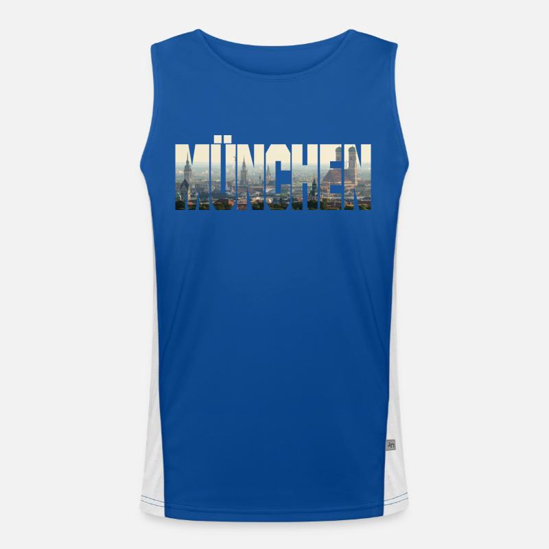 München Panorama Funktionelles Kontrast-Tank Top für Männer 
