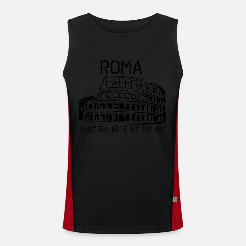 Rome Coordinates N 41 ° 54 '10' 'O 12 ° 29' 46 '' Men's Functional Contrast Tank Top 