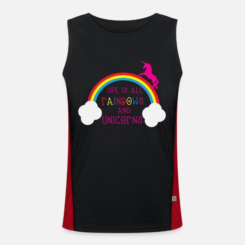 Rainbows & Unicorns Funktionelles Kontrast-Tank Top für Männer 