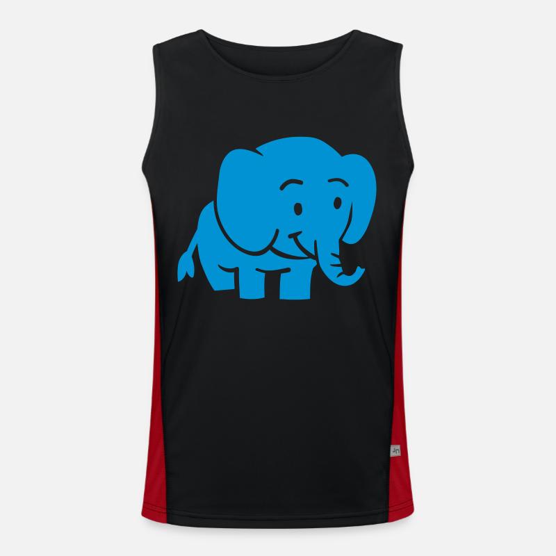 Elefant Funktionelles Kontrast-Tank Top für Männer 