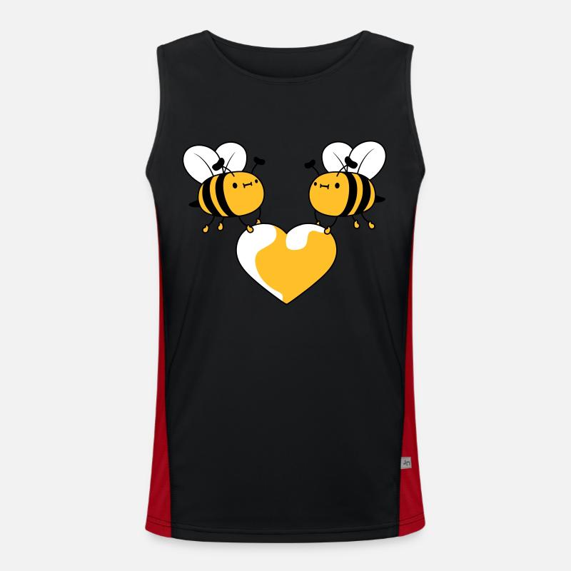 2 bees in love Men's Functional Contrast Tank Top 