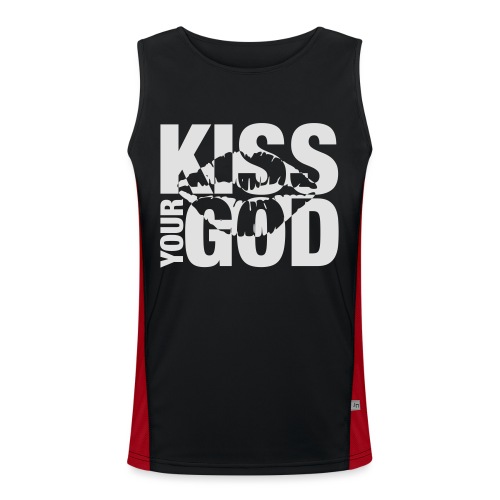 Kiss your God (weiß) - Funktionelles Kontrast-Tank Top für Männer 
