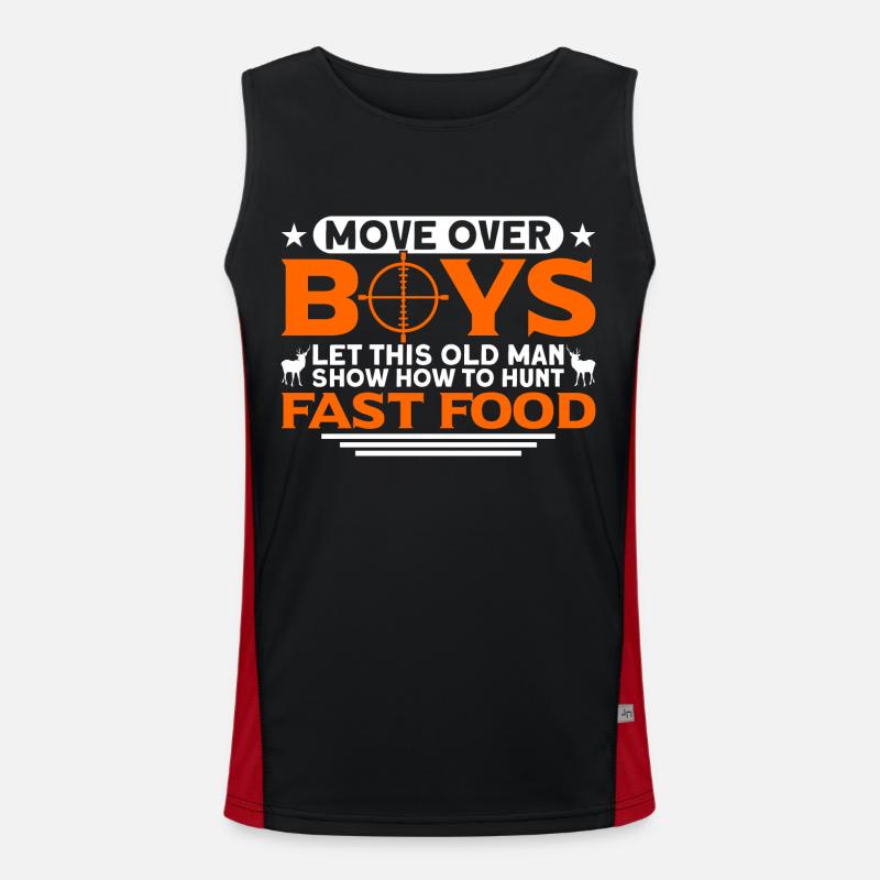 Red Deer Hunting Hunter Gift Men's Functional Contrast Tank Top 