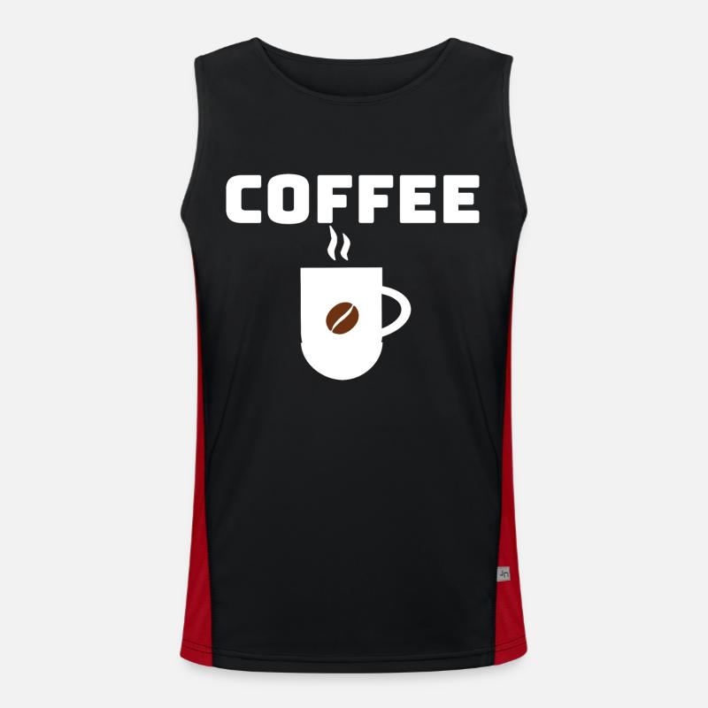 coffee bean brew cup - Men's Functional Contrast Tank Top - black/red