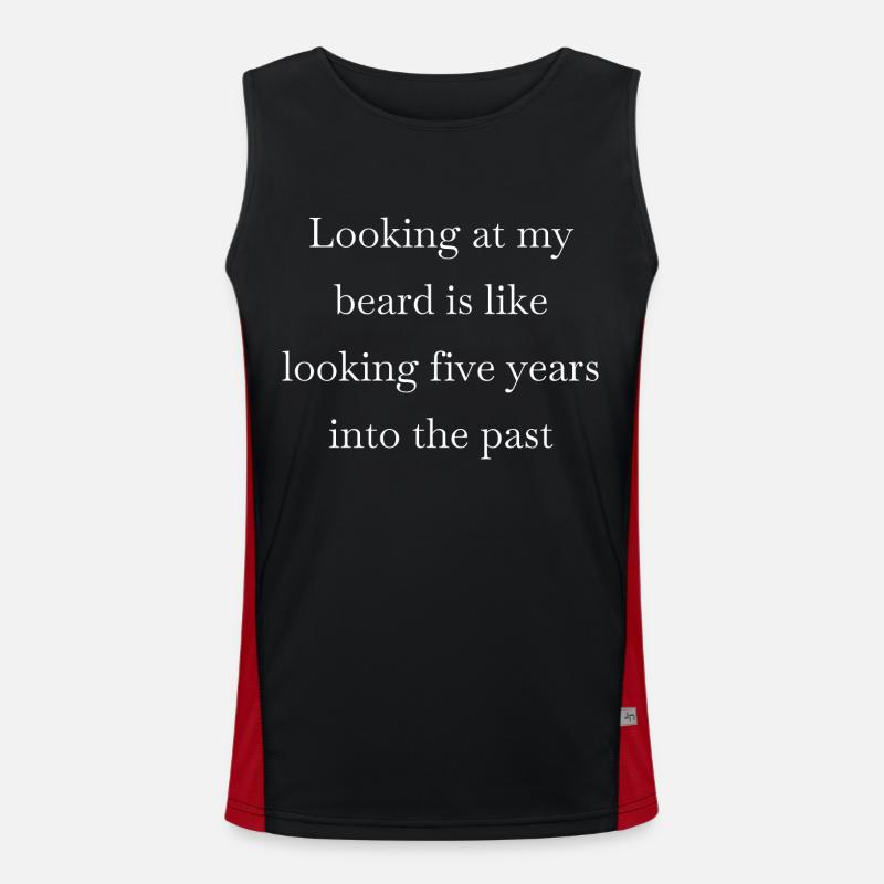responsibility beard measuring playoff beard - Men's Functional Contrast Tank Top  - black/red