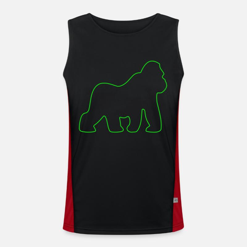 Gorilla, Silverback, Monkey, Monkey, Gorillas, Men's Functional Contrast Tank Top 
