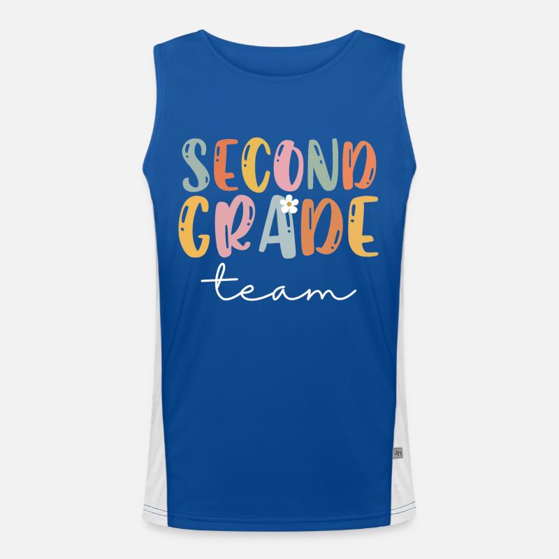 Team Second Grade 2nd Grade School Lehrer Geschenk Funktionelles Kontrast-Tank Top für Männer 