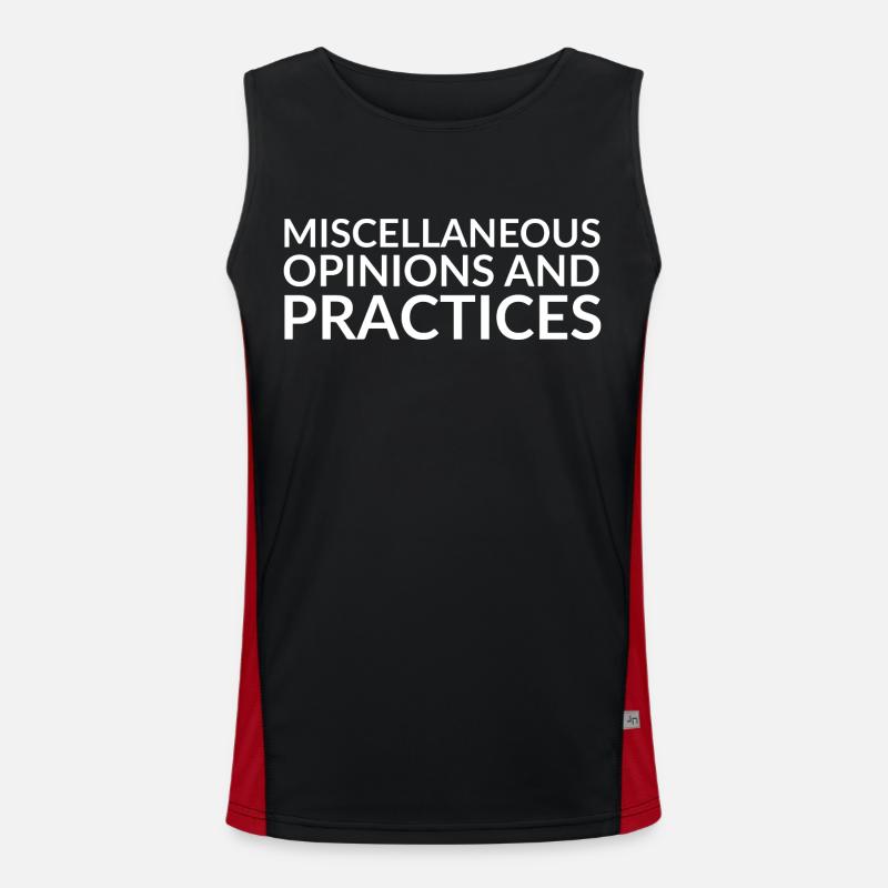 Miscellaneous Opinions And Practices - White Text Men's Functional Contrast Tank Top 