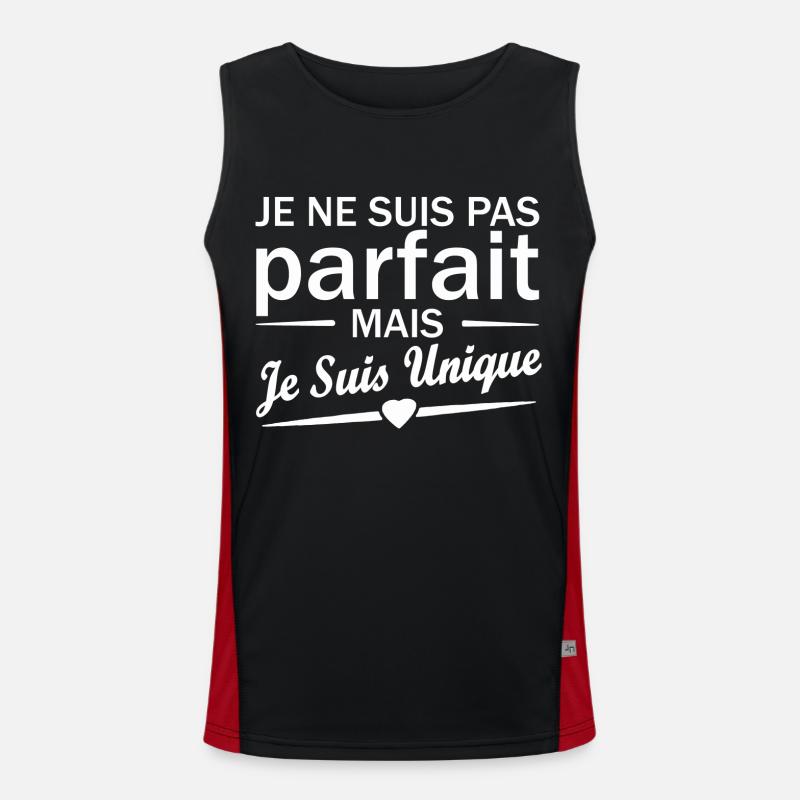 pas parfait mais unique / je suis unique Débardeur respirant contrasté Homme 