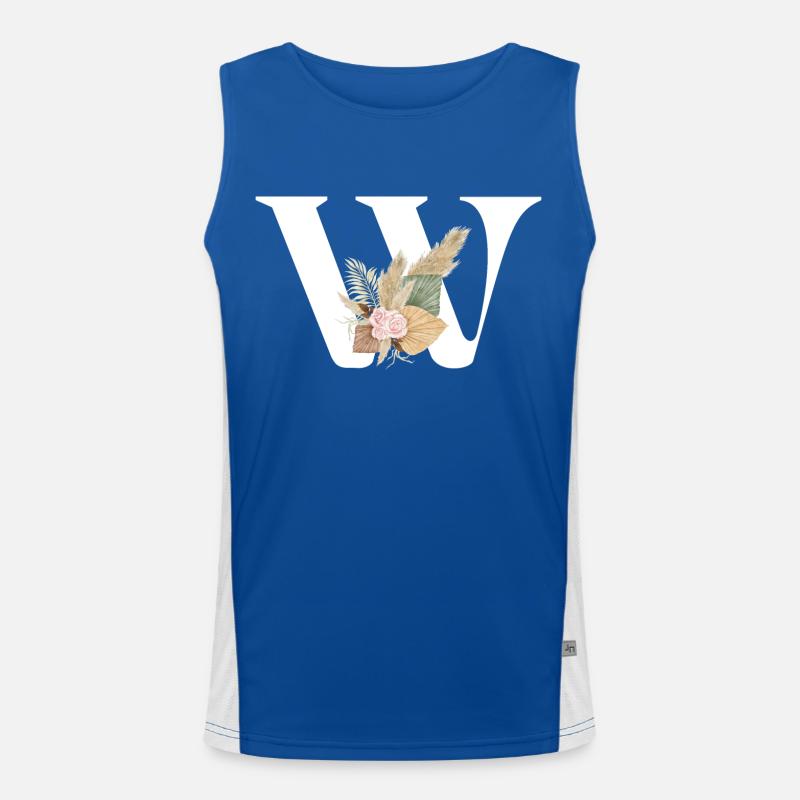 Buchstabe W Blumen Funktionelles Kontrast-Tank Top für Männer 
