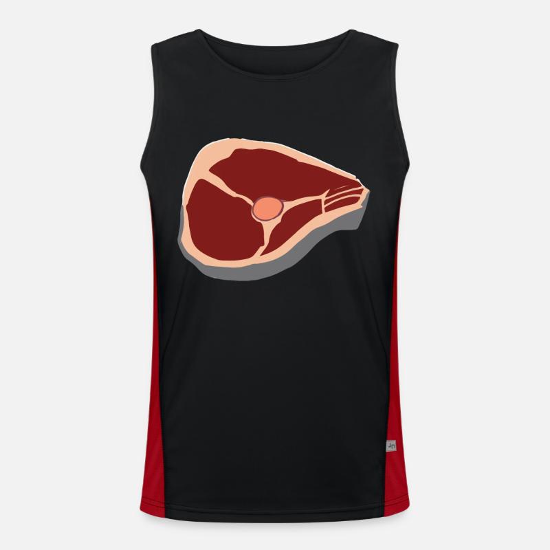 Steak Fleisch Rindfleisch Essen und Grillen T-Bone Funktionelles Kontrast-Tank Top für Männer 