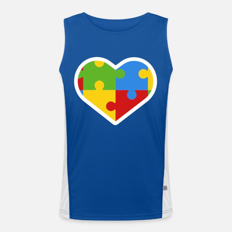 Autism Heart Inclusion Gift Men's Functional Contrast Tank Top 