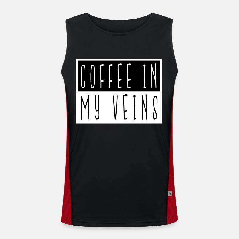 statement caffeine funny quote coffee lover Funktionelles Kontrast-Tank Top für Männer 