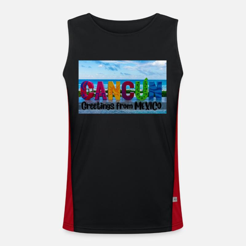 Greetings from Mexico . Cancun Men's Functional Contrast Tank Top 