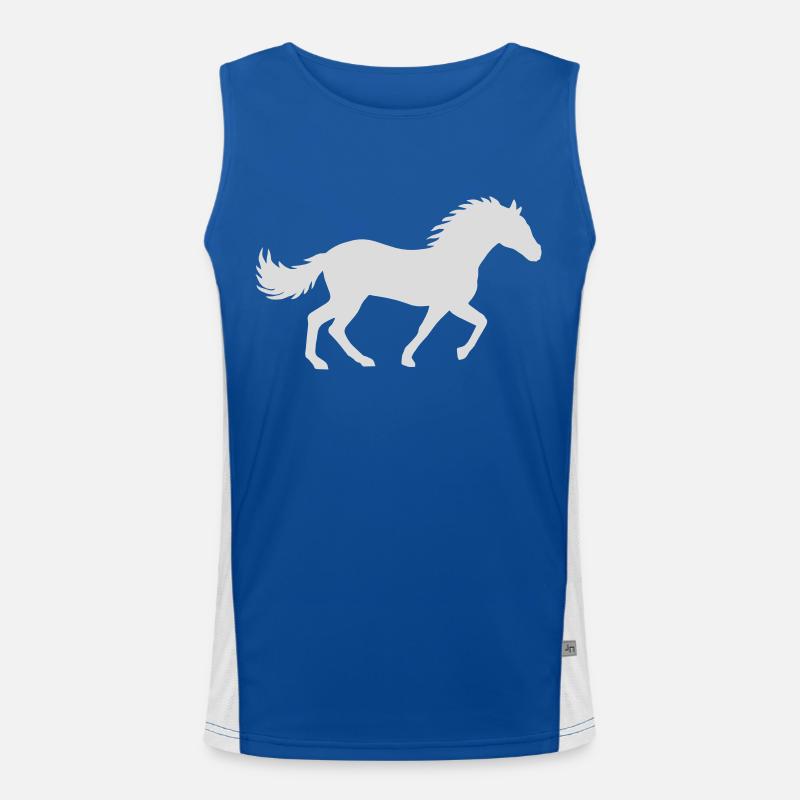 Rennendes Pferd Silhouette Design Funktionelles Kontrast-Tank Top für Männer 