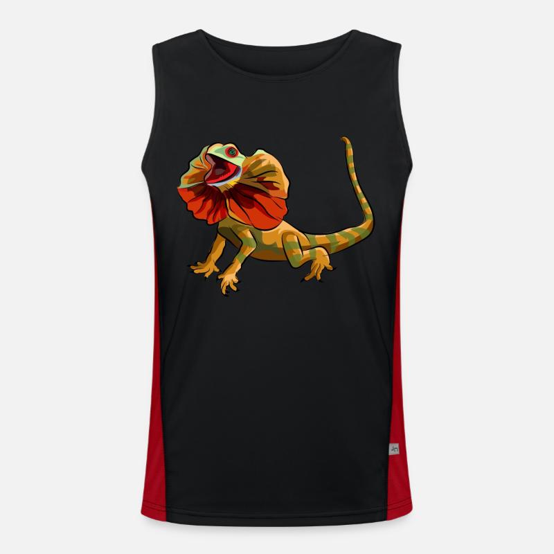 Collared Lizard Frilled-neck lizard Reptile Herpetologist Men's Functional Contrast Tank Top 
