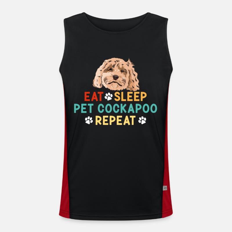 Cockapoo Hund Funktionelles Kontrast-Tank Top für Männer 