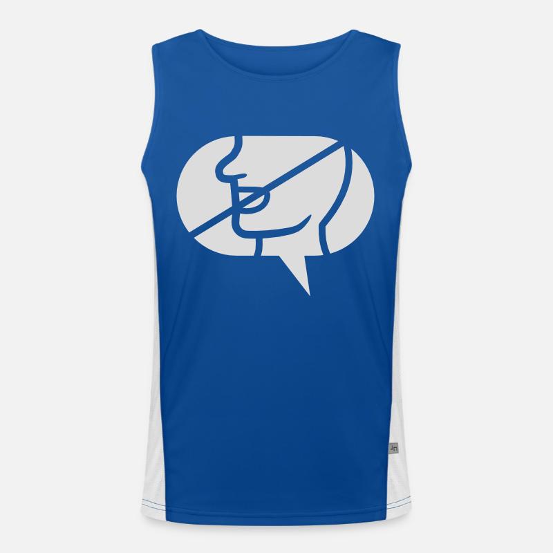 Forbidden Communicate Icon Speech Bubble Men's Functional Contrast Tank Top 