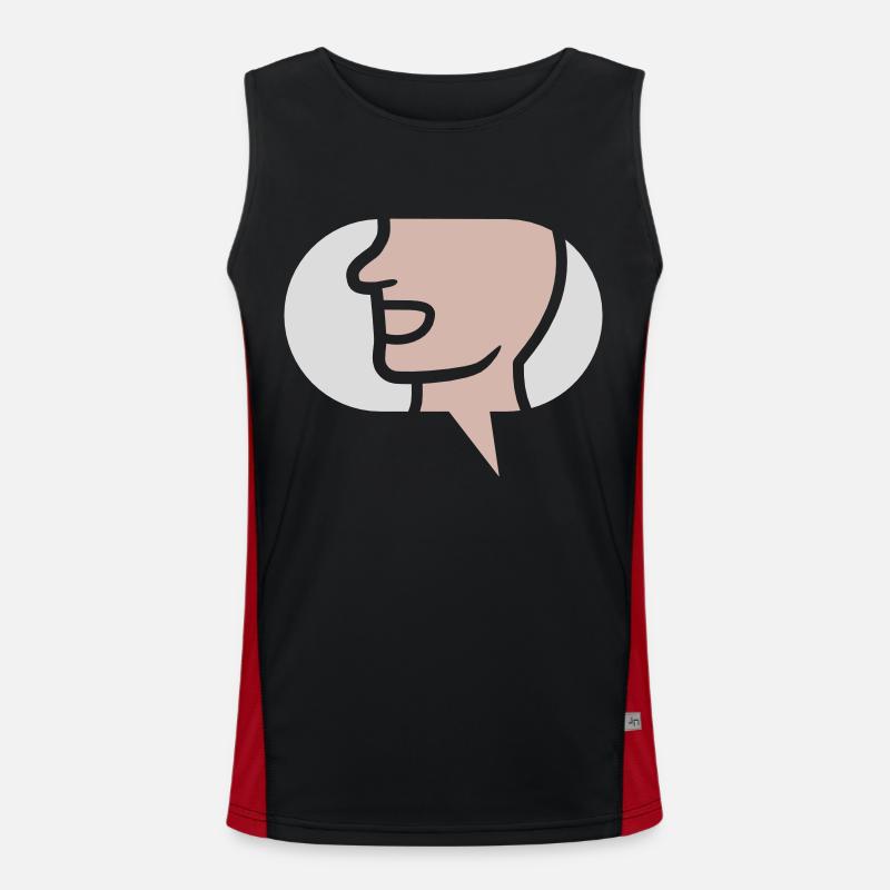 Chat Simple Symbol Speech Bubble - Men's Functional Contrast Tank Top  - black/red